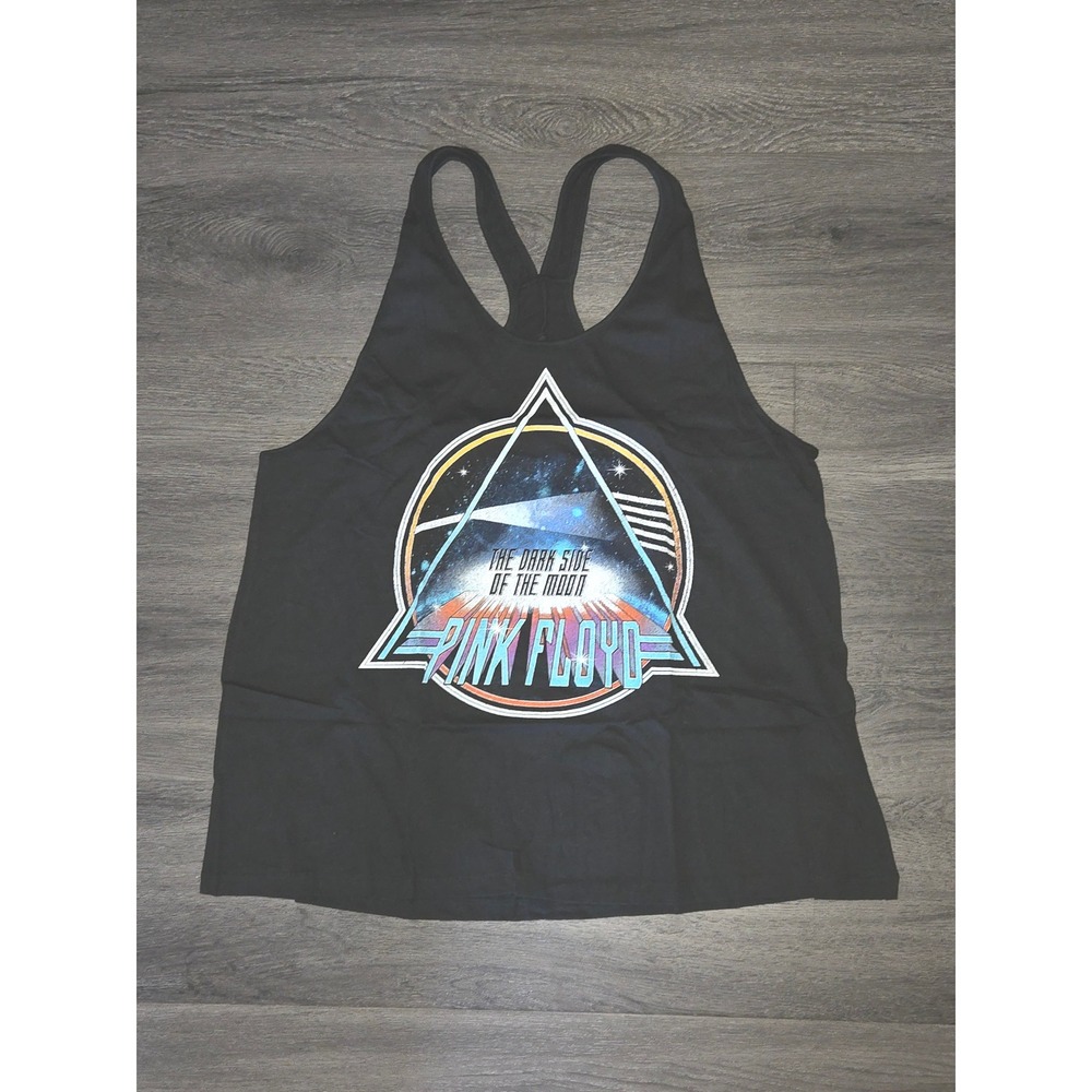 Officially Licensed Pink Floyd Dark Side Of The Moon Black Racerback Tank Size L